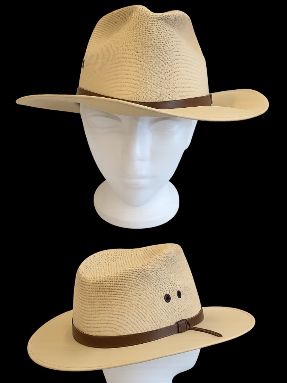 StructuredExplorer Hat Western-Inspired Tan Wide Brim Tombstone L Summer Travel